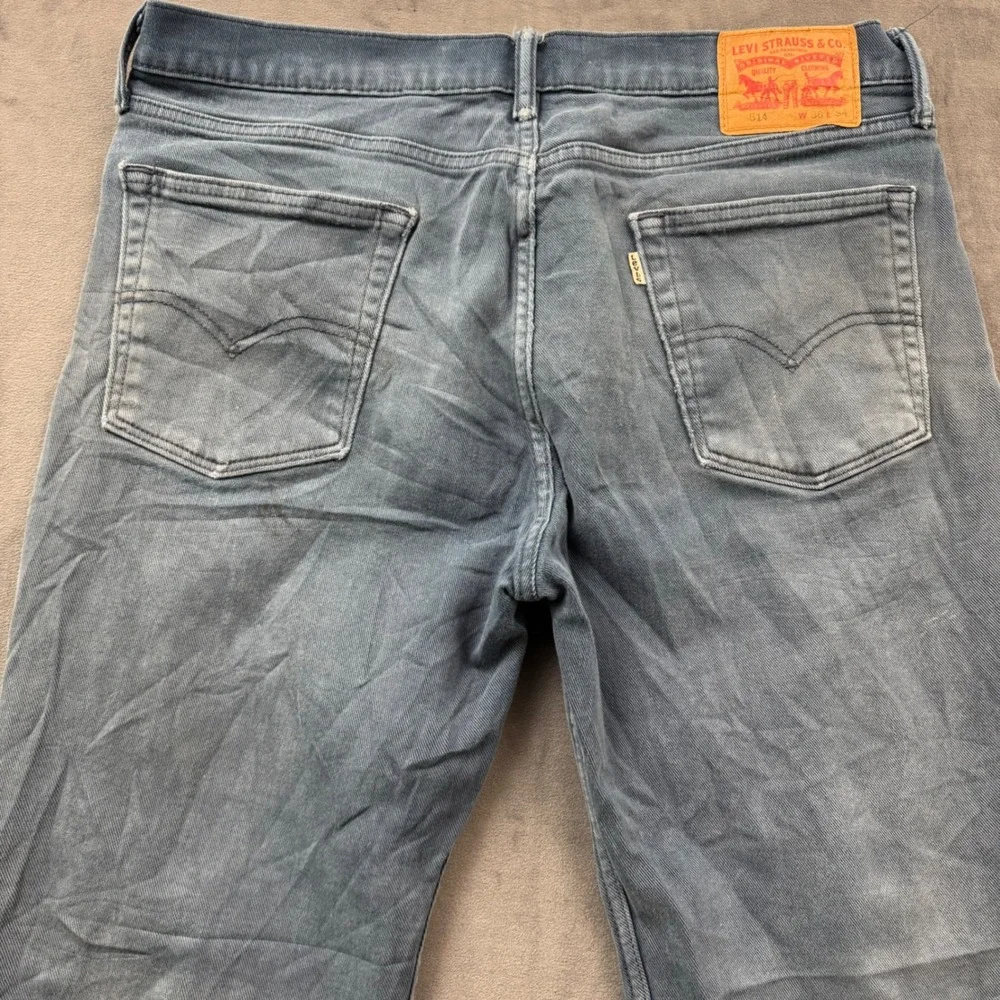Levis 514 Straight Fit Jeans Faded Blue Gray Denim 36x34 Mens Pants